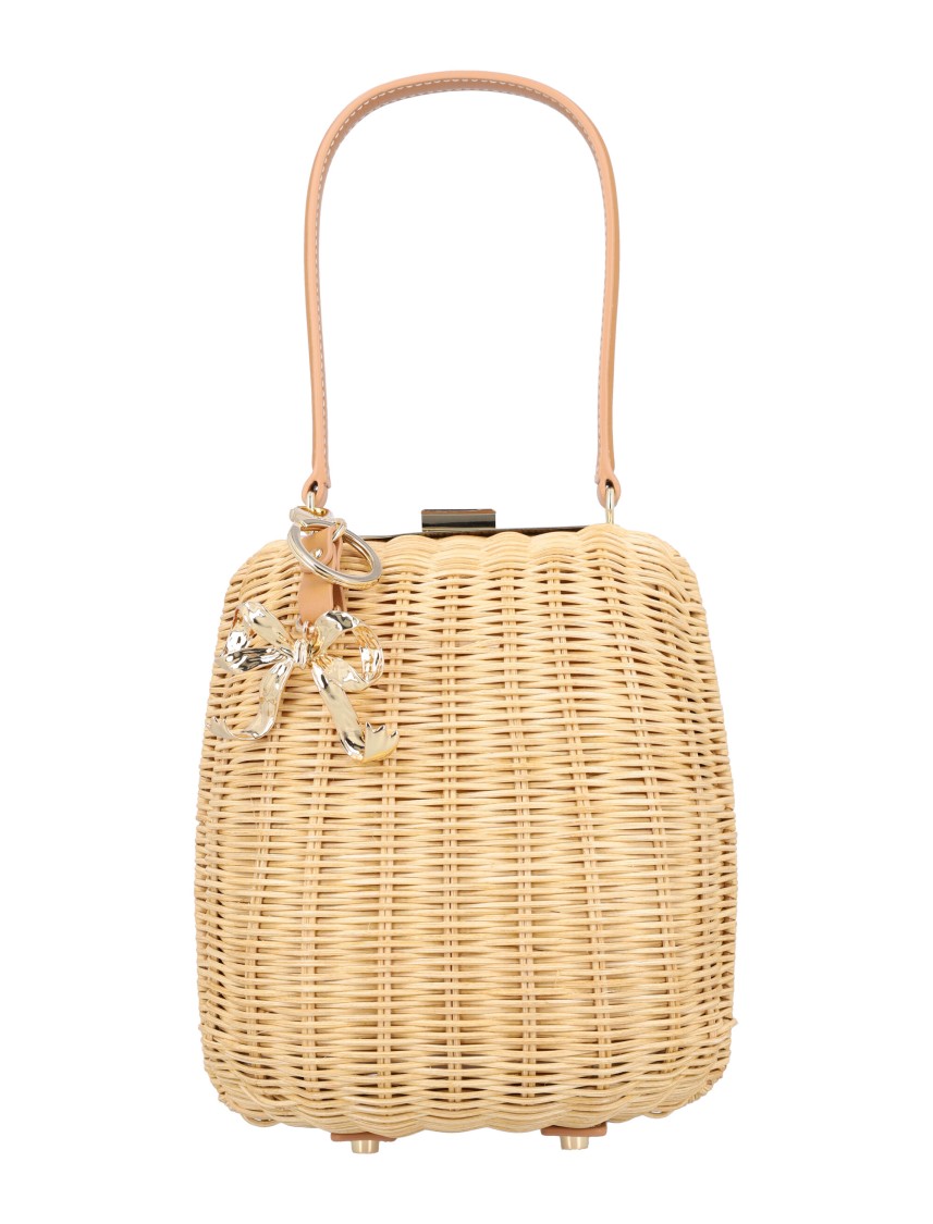 Self-portrait Structured Rattan Bag