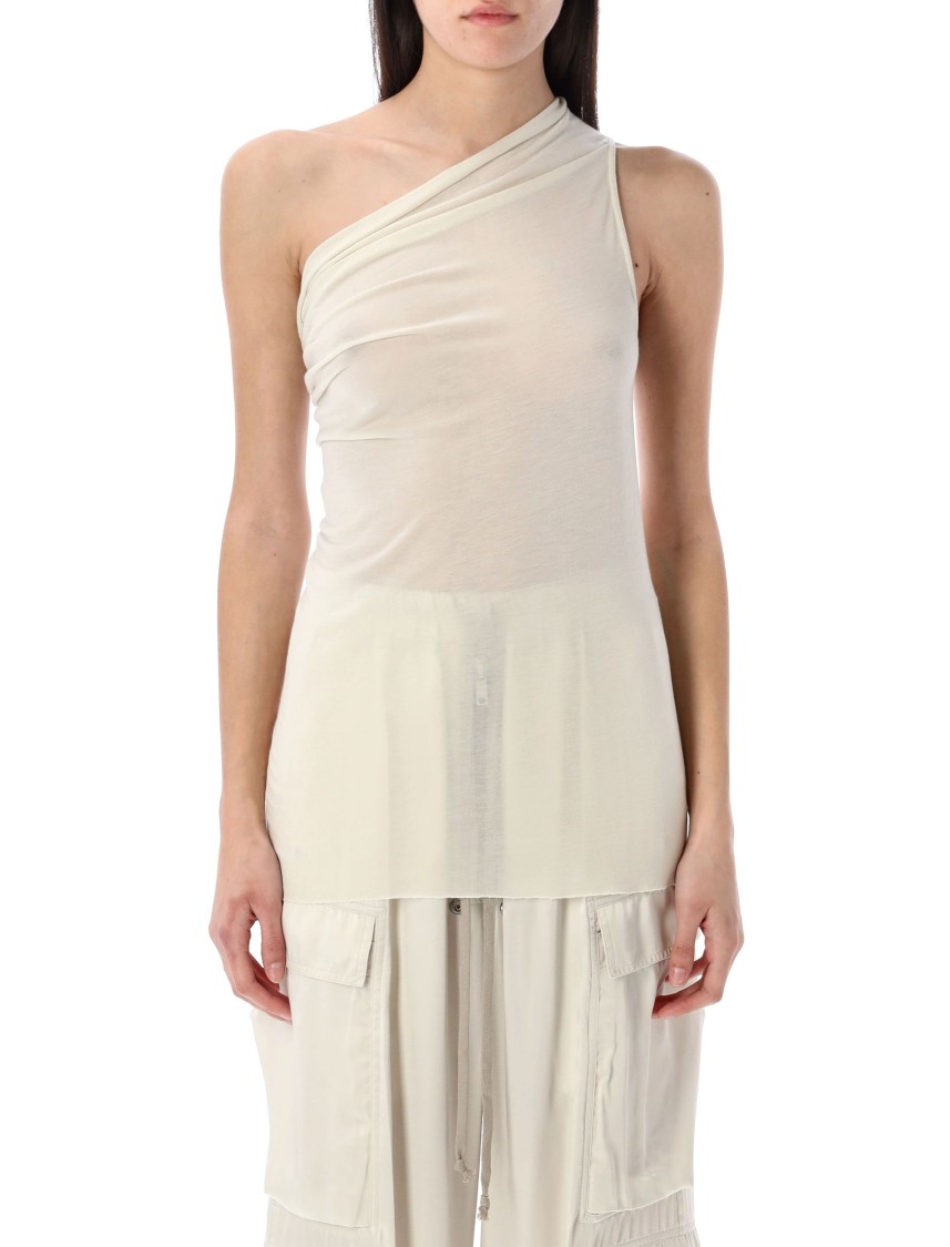 RICK OWENS RICK OWENS ONE-SHOULDER DRAPED ATHENA TOP WITH SUBTLE RUCHING