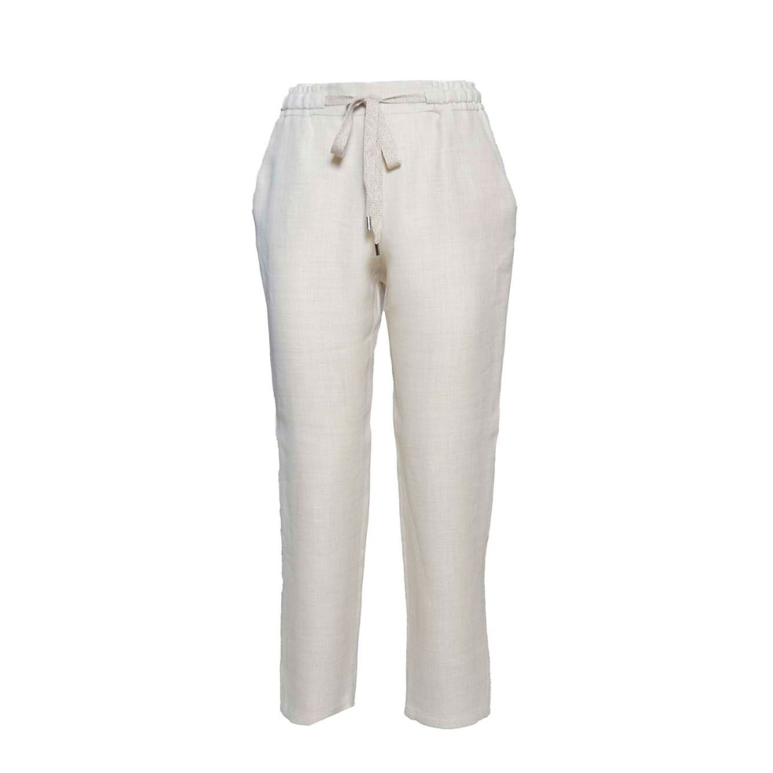 BARBA NAPOLI BARBA JOKE STRAIGHT TROUSERS IN BEIGE LINEN