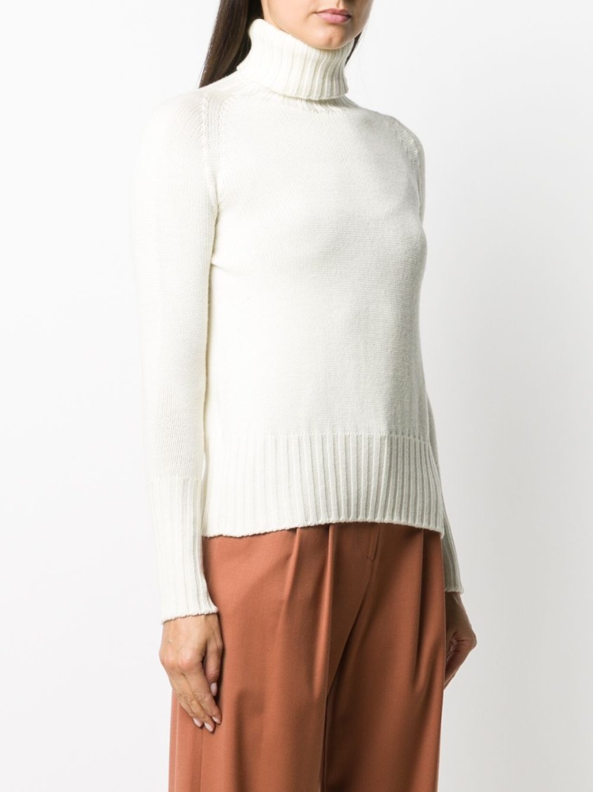 Drumohr White Turtleneck Sweater In White