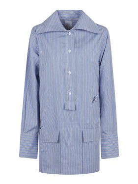オールインワン・サロペット Patou Relaxed-Fit Blue Cotton Dress With Classic Collar Patou Relaxed-Fit Blue Cotton Dress With Classic Collar