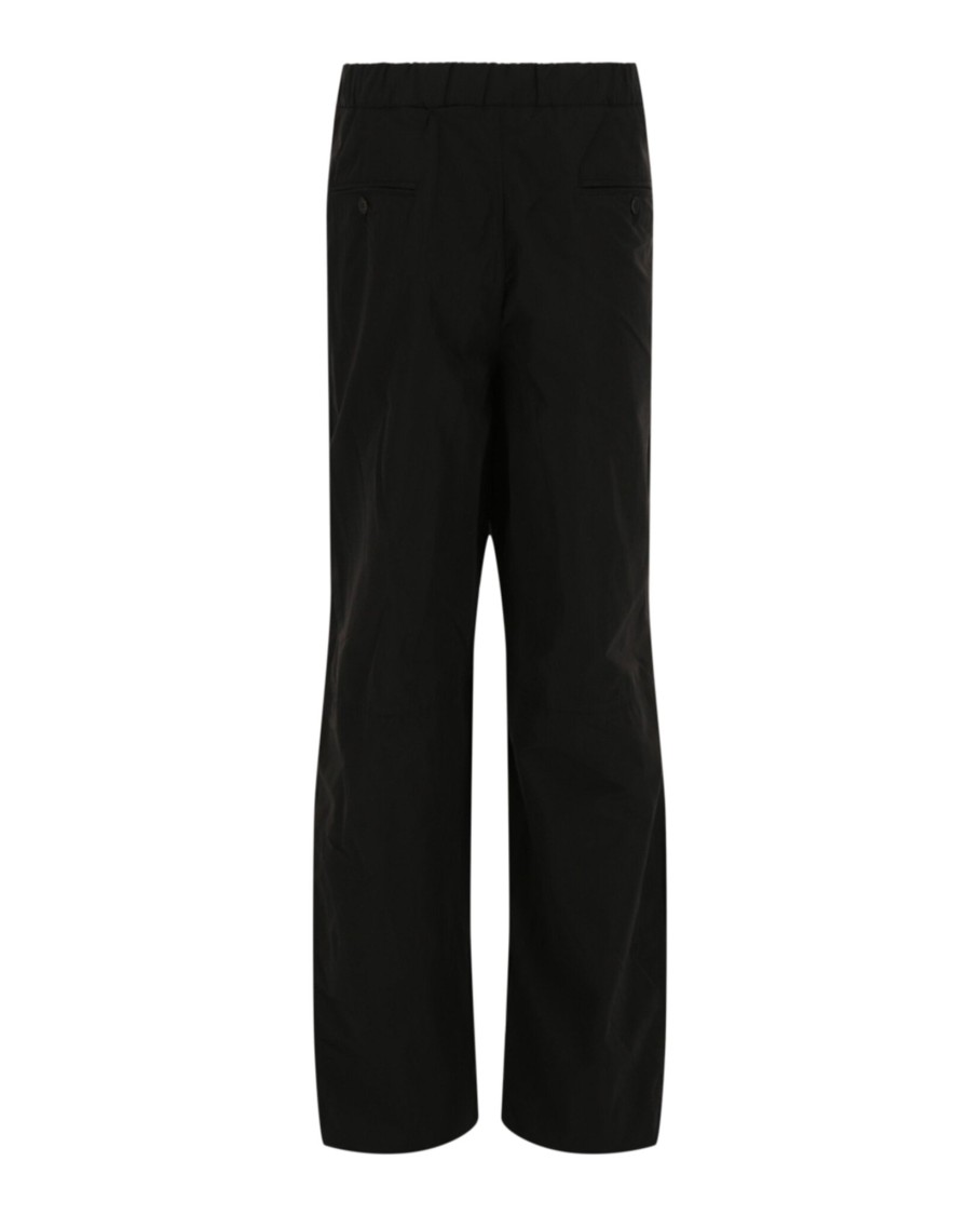 Ferragamo Mid-rise Straight Leg Pants With Flap Pockets In Black