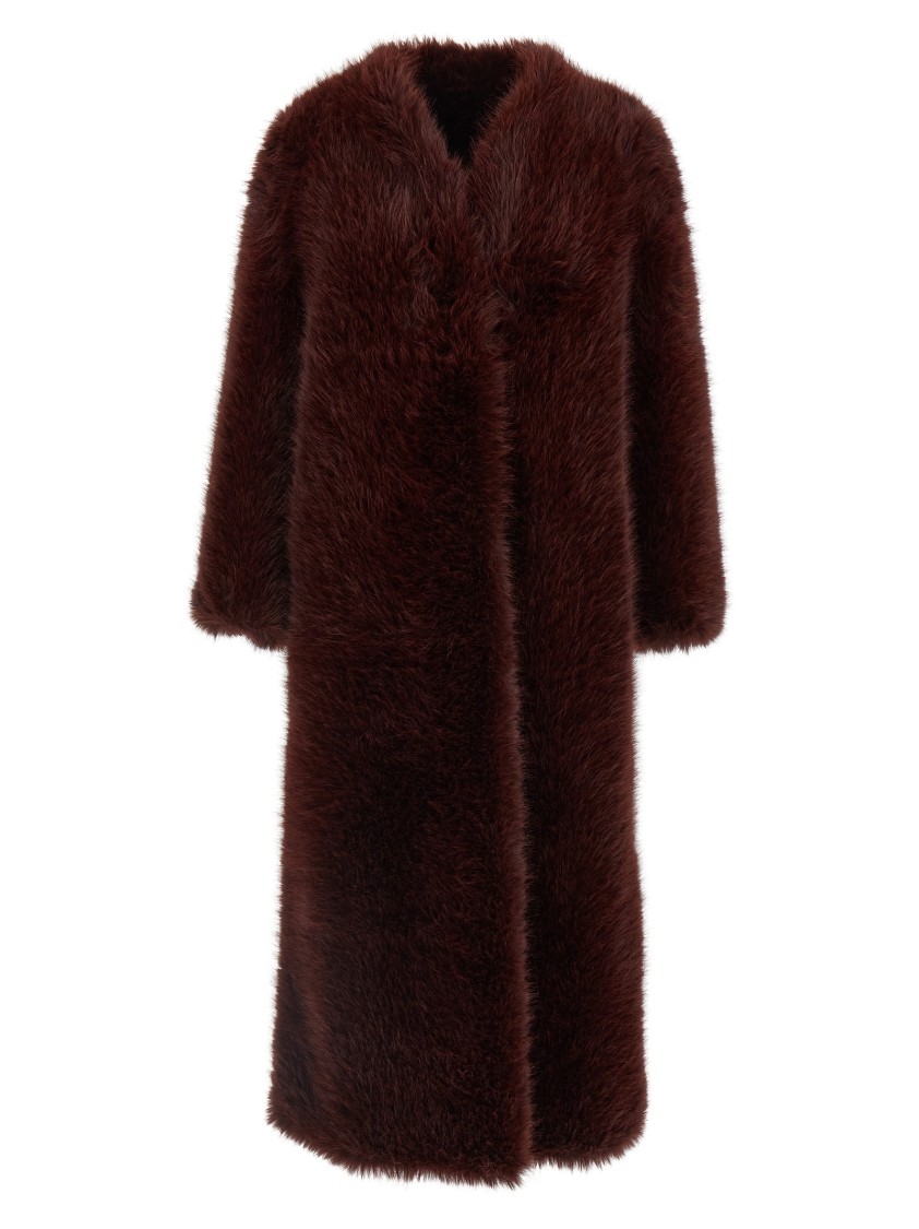 B&b Couture Biscuit Fur Bordeaux In Black