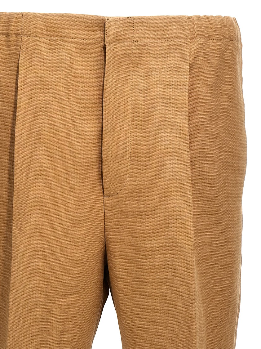 Fendi Paper Canvas Pants In Brown