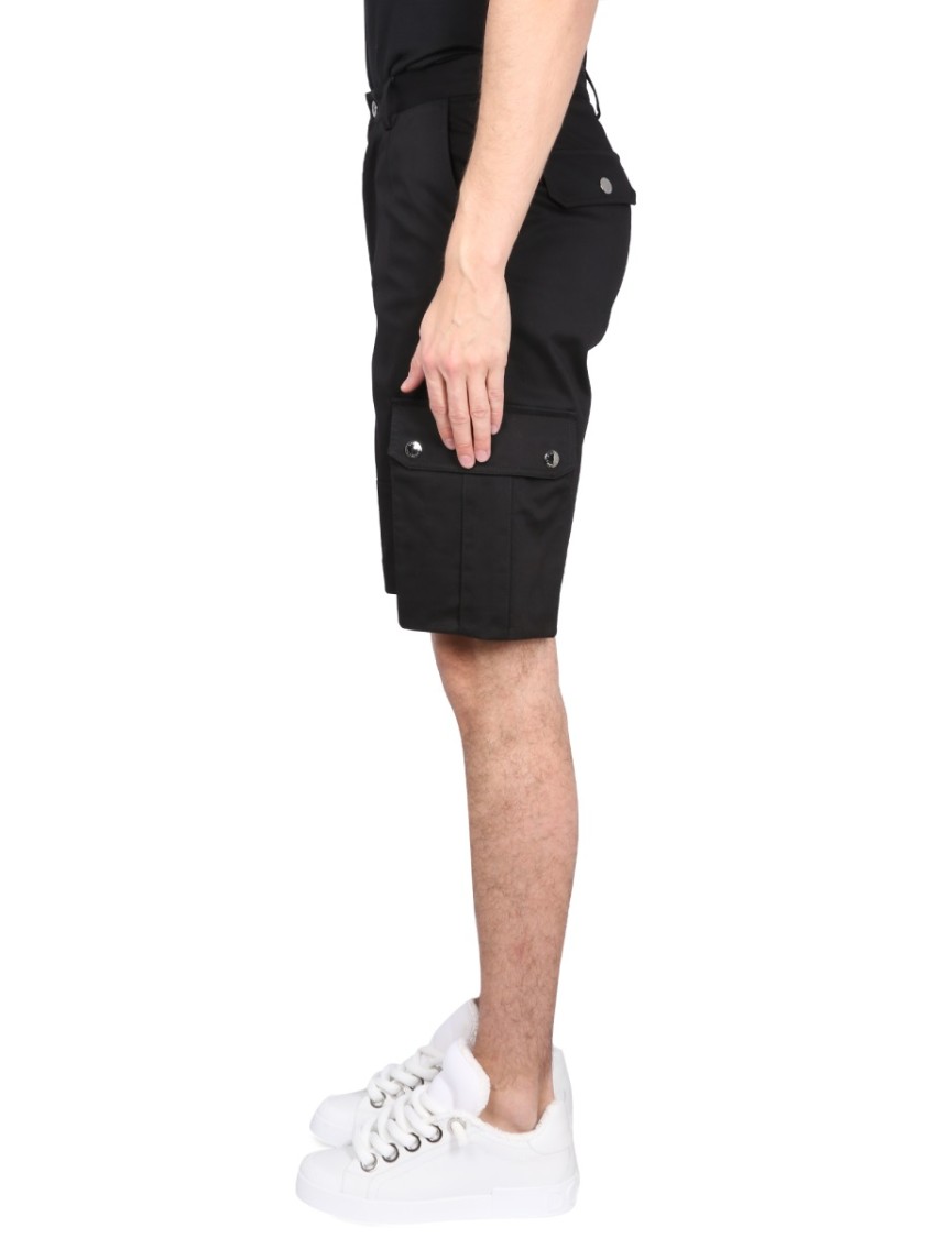 Dolce & Gabbana Cargo Bermuda Shorts Featuring Multiple Pockets In Black