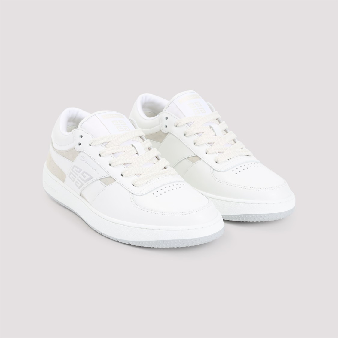 Givenchy G Move White Low Top Sneakers With Logo Detail On The Side In Leather Man In White