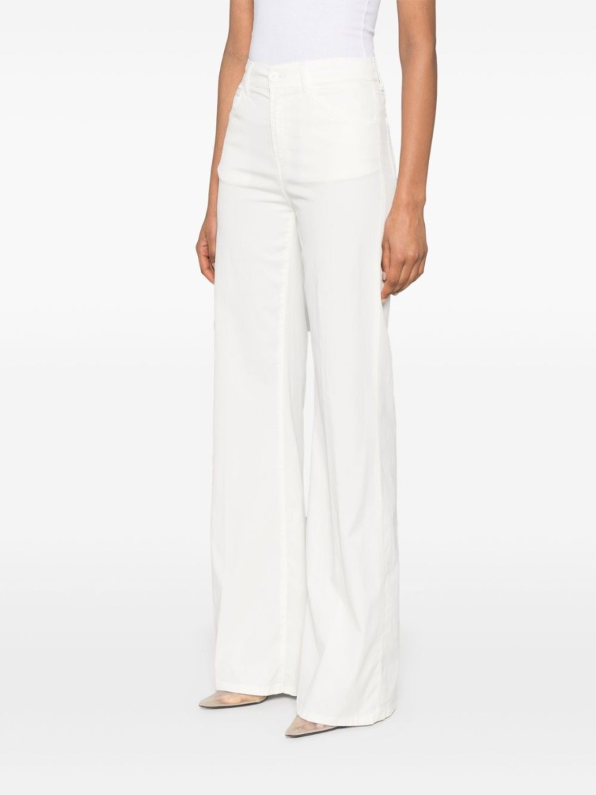 Dondup White High-waist Wide-leg Jeans