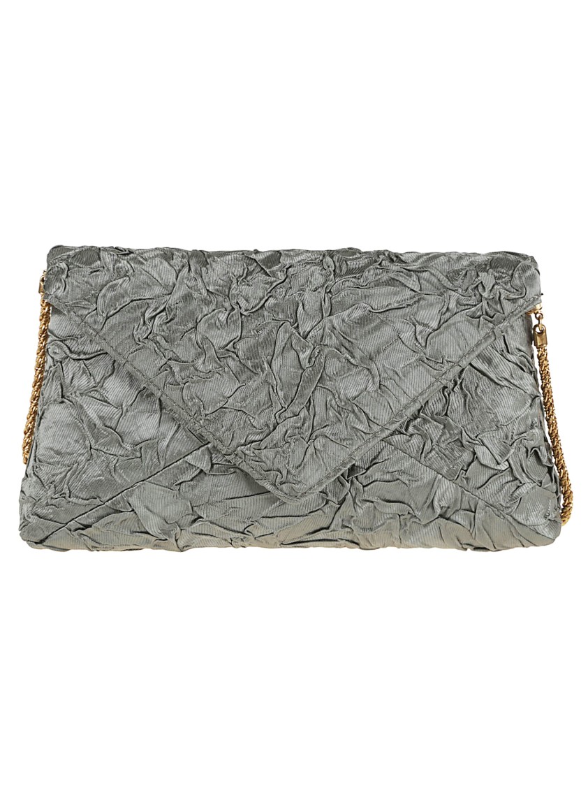 Dries Van Noten Womens Raffia Envelope Crinkled Woven Clutch Bag