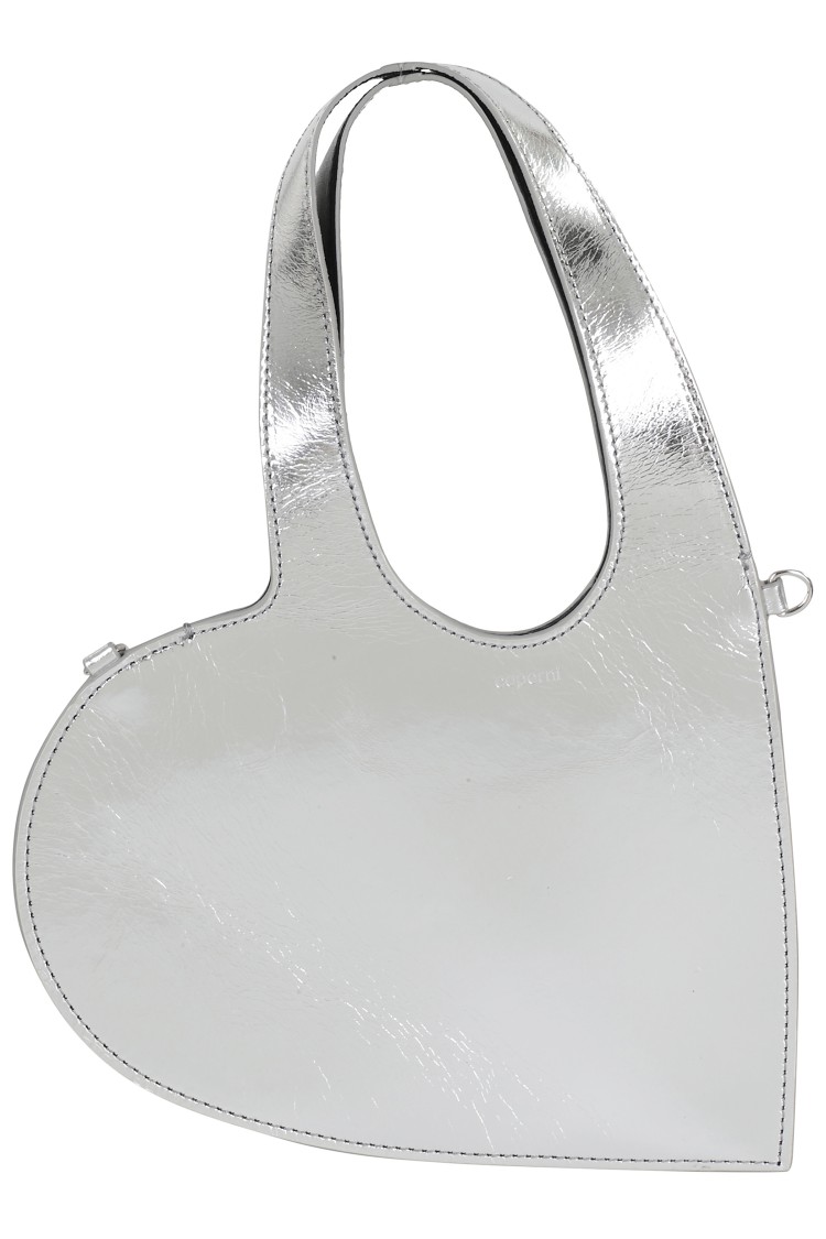 Coperni Mini Heart Tote In Silver
