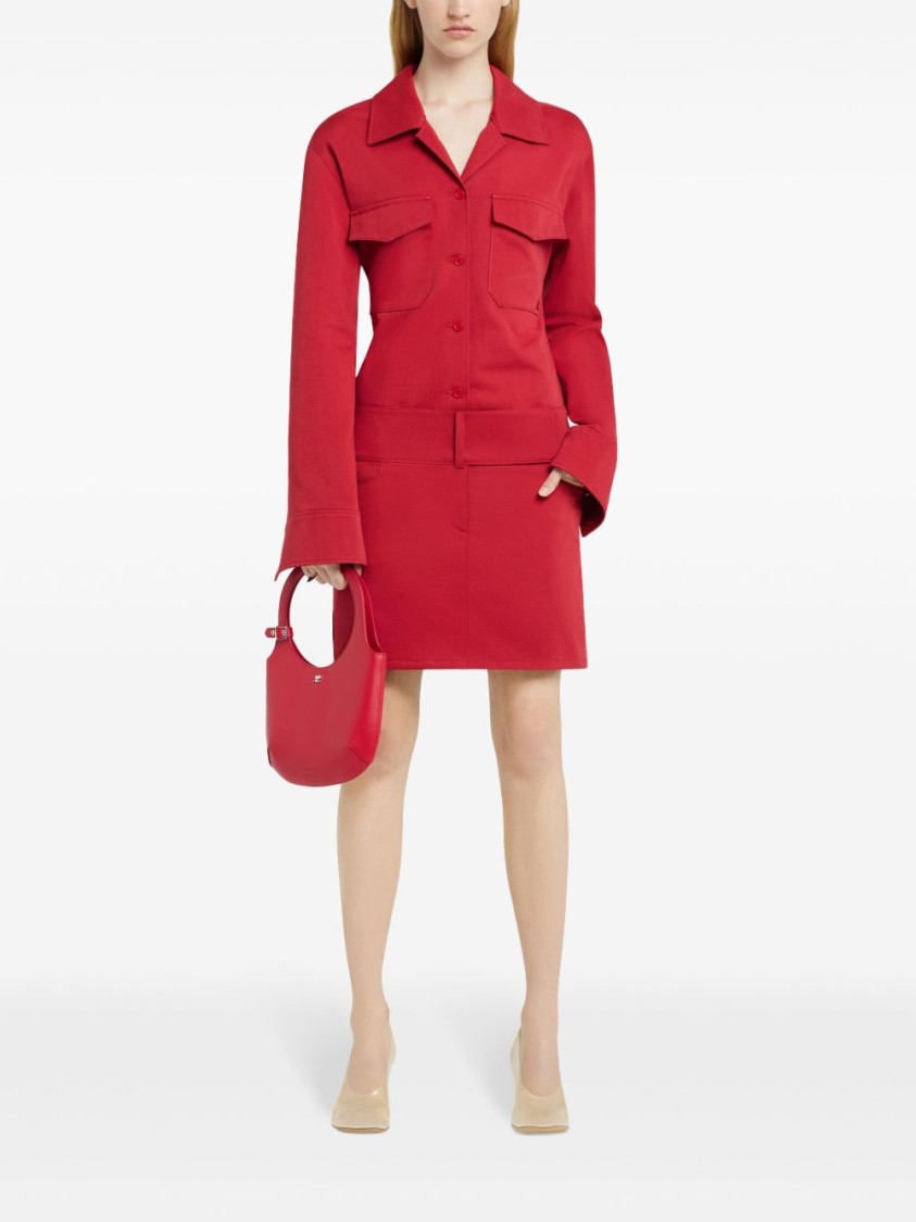 Courrèges Belted Mini Skirt Pockets In Red