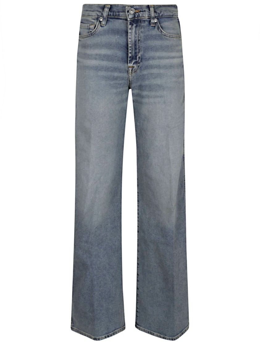 7 For All Mankind Flared High-waist Jeans In Luxe Vintage Denim In Blue