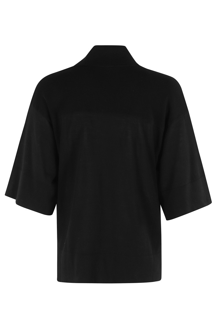 MALO MALO BOXY BLACK POLO WITH DROPPED SHOULDERS