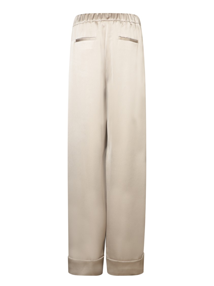 BLANCA VITA BLANCA VITA TAILORED BEIGE TROUSERS WITH ELASTICATED WAISTBAND