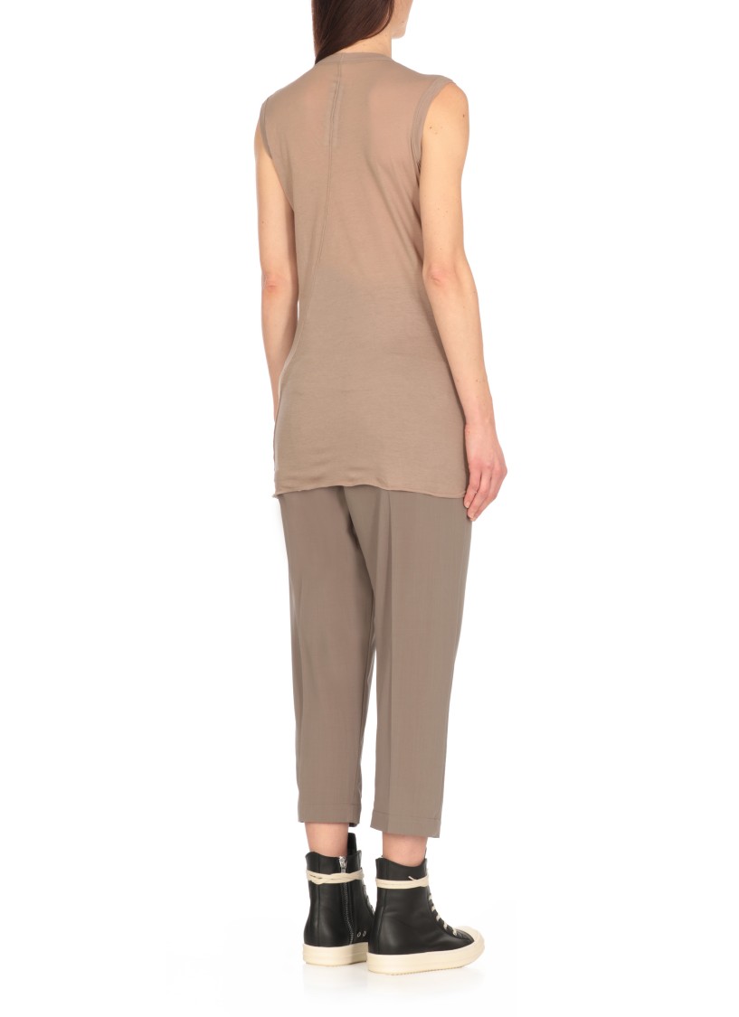 Rick Owens Beige Cotton Sleeveless Top In Neutrals