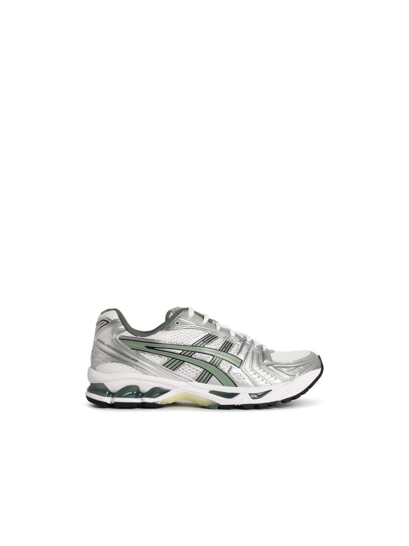Asics Contrasting Striped Sneakers With Cushioned Sole In White