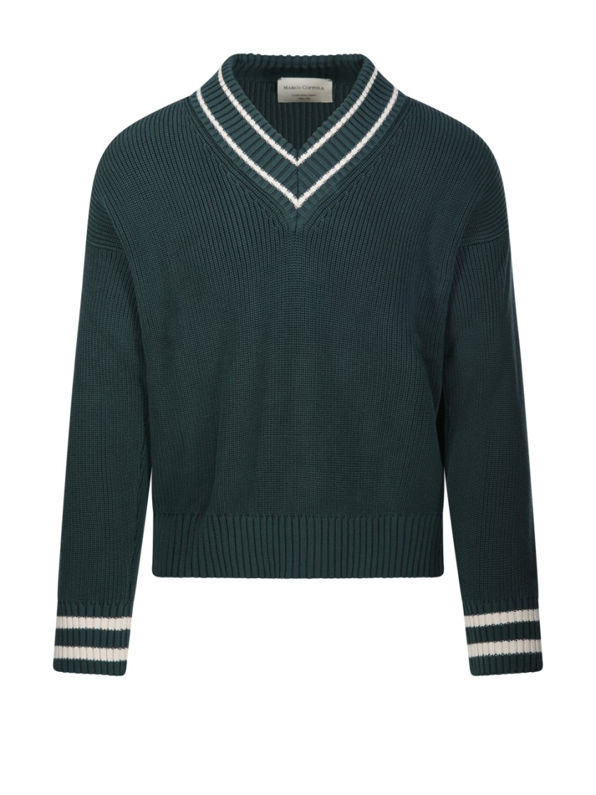 Shop Marco Coppola Old Money Sweater In Green