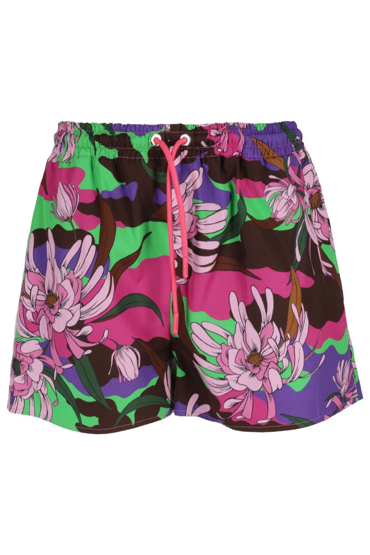 Moncler Floral Print Shorts In Multicolor