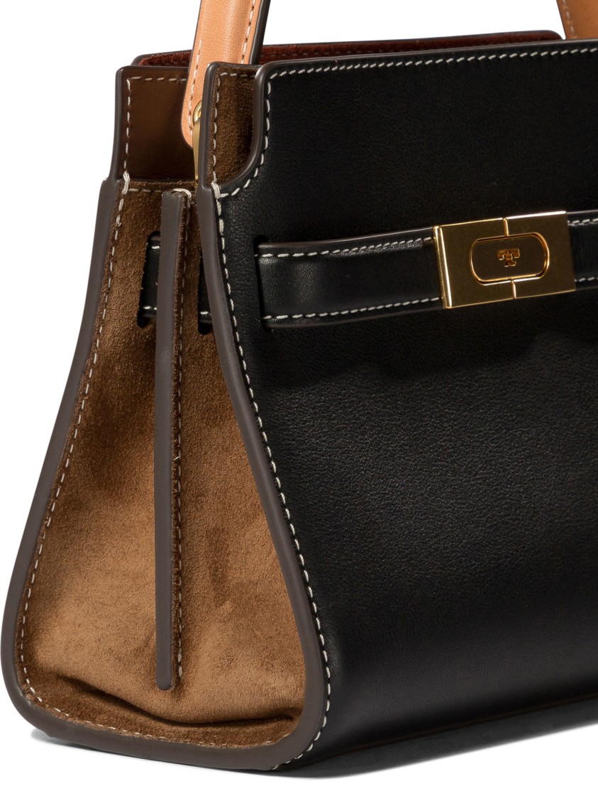 Tory Burch Lee Radziwill Petite Double Handbag In Black