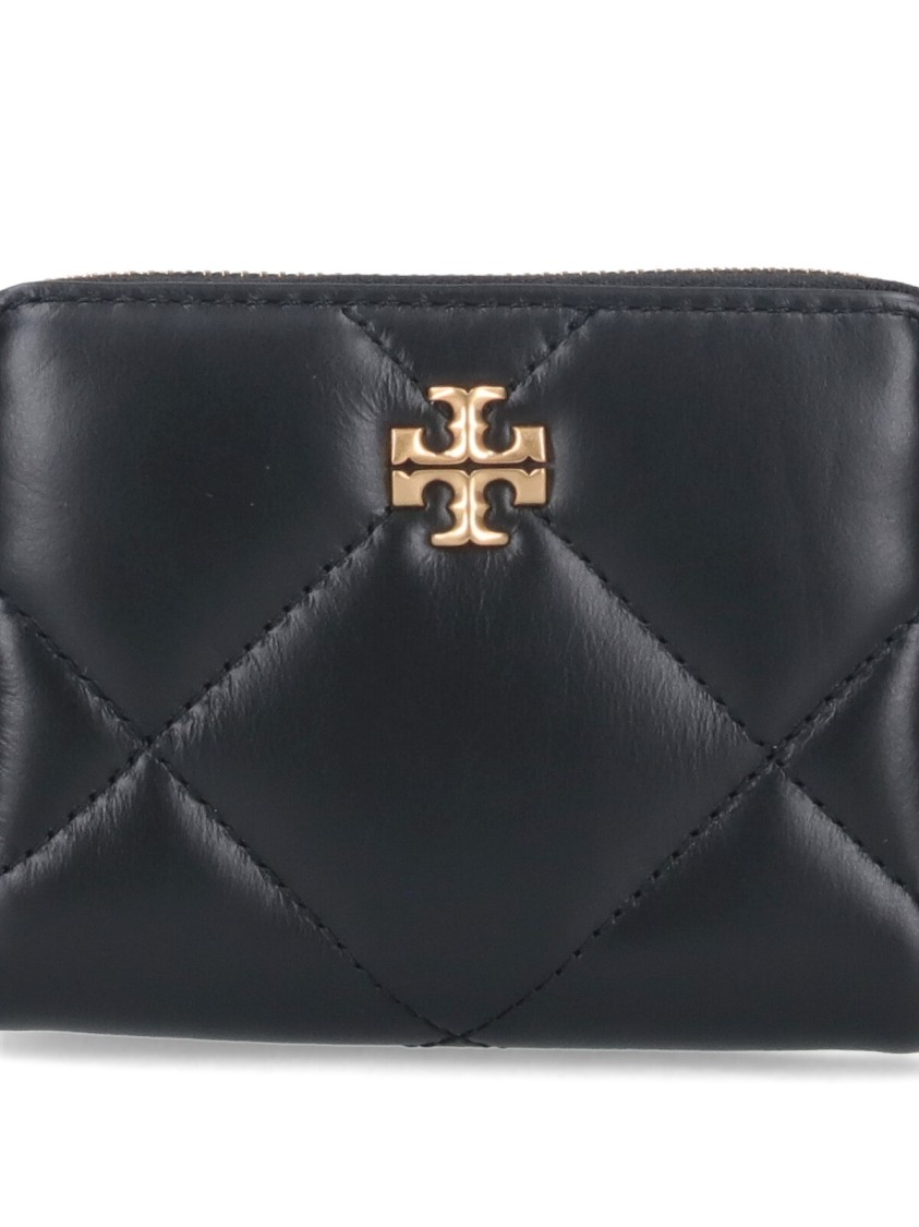 Tory Burch Small Kira Charm Diamond Quilt Zip-around Wallet