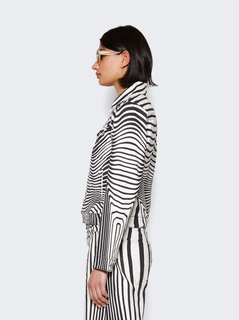 Jean Paul Gaultier Body Morphing Printed Denim Jacket In Gray