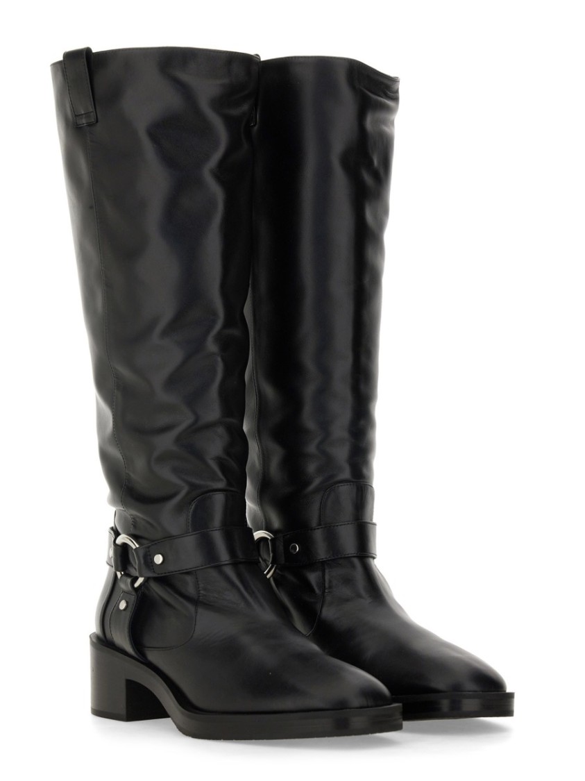 Stuart Weitzman Biker Jax Knee-high In Black