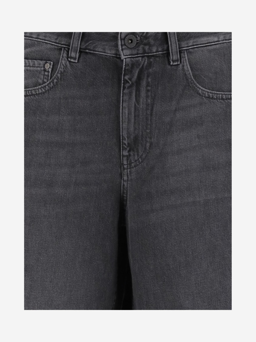 Ag Jeans Wide Fit Dark Grey Jeans With Five-pocket Design And Belt Loops In Multi