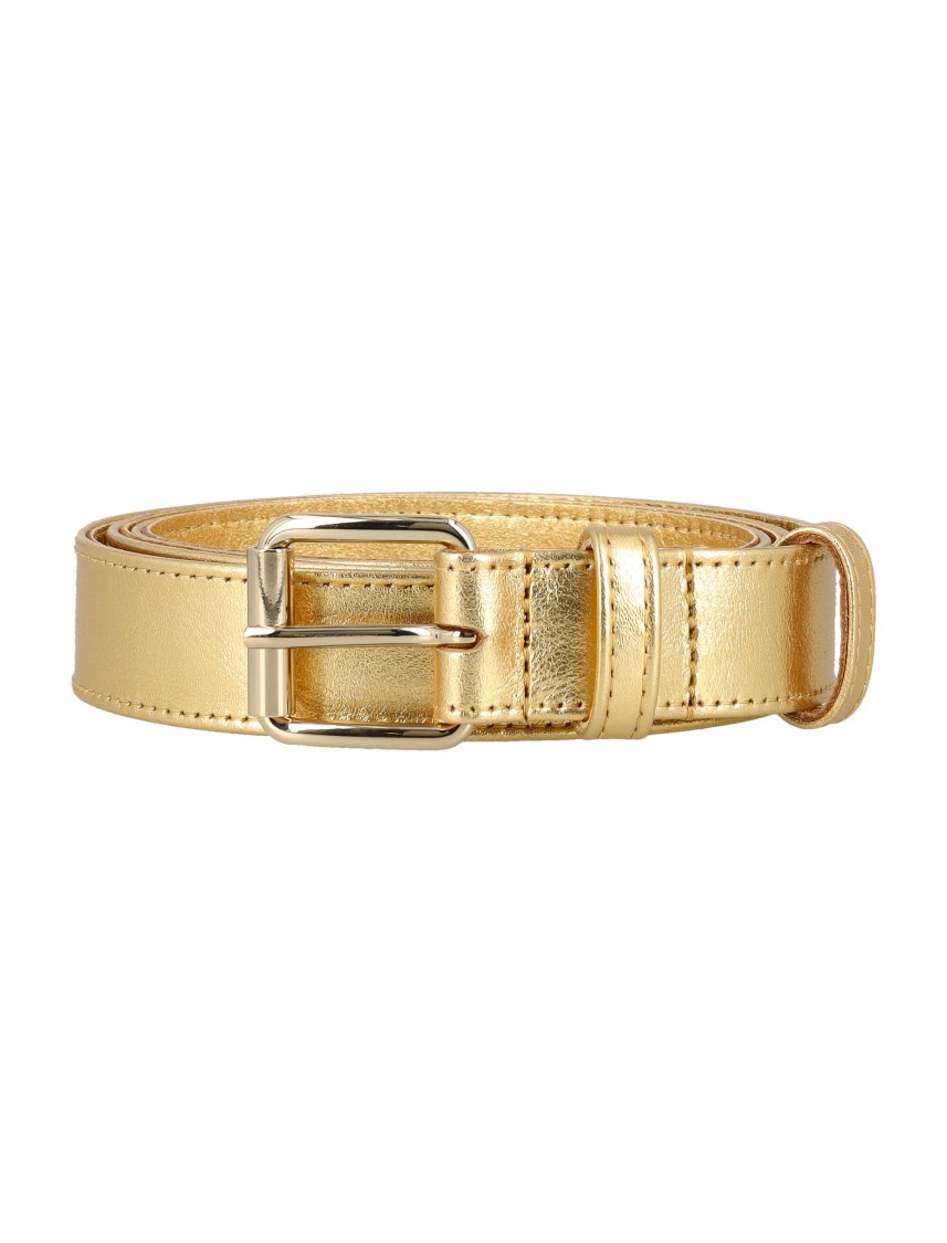 Comme Des Garçons Golden Metallic Belt With Classic Buckle