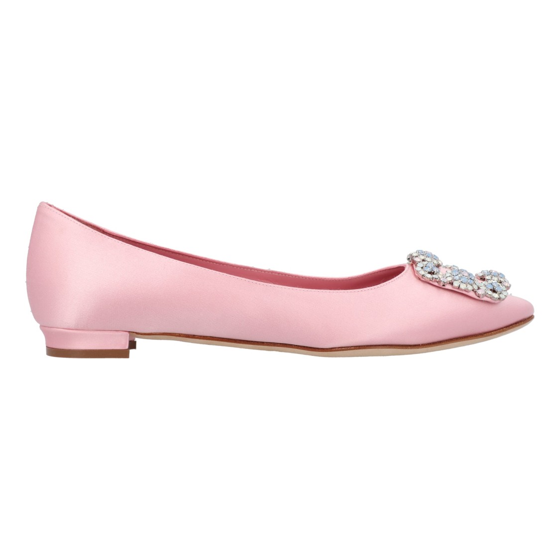 フラットシューズ Manolo Blahnik Antiqued pink satin Hangisi ballerinas Manolo Blahnik | Hangisi flat pink satin ballerinas | Savannahs