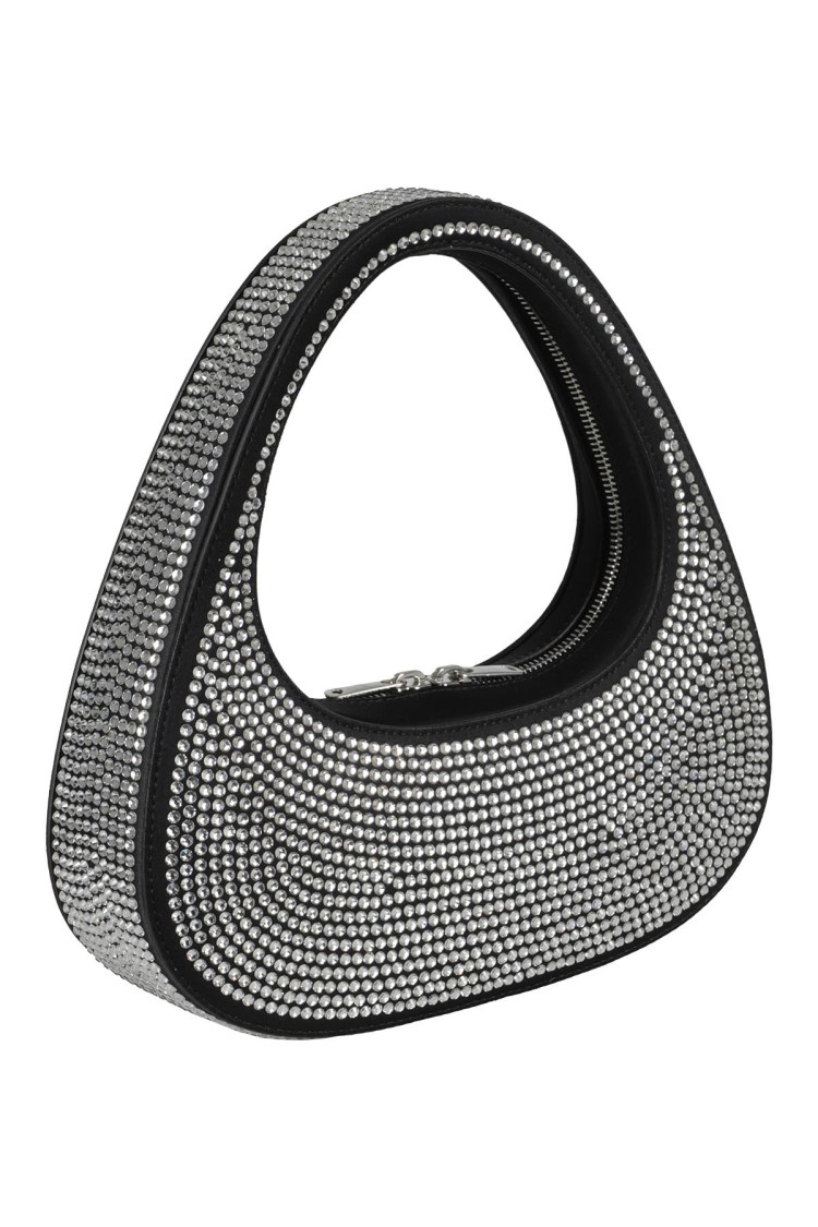 Coperni Crystal-embellished Baguette Swipe Bag In Black