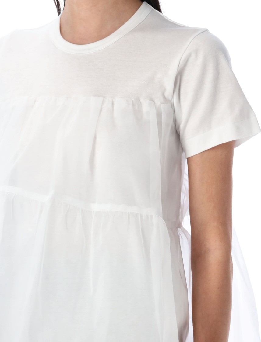 COMME DES GARÇONS COMME DES GARÇONS LAYERED FLOUNCED T-SHIRT WITH PLAYFUL DESIGN