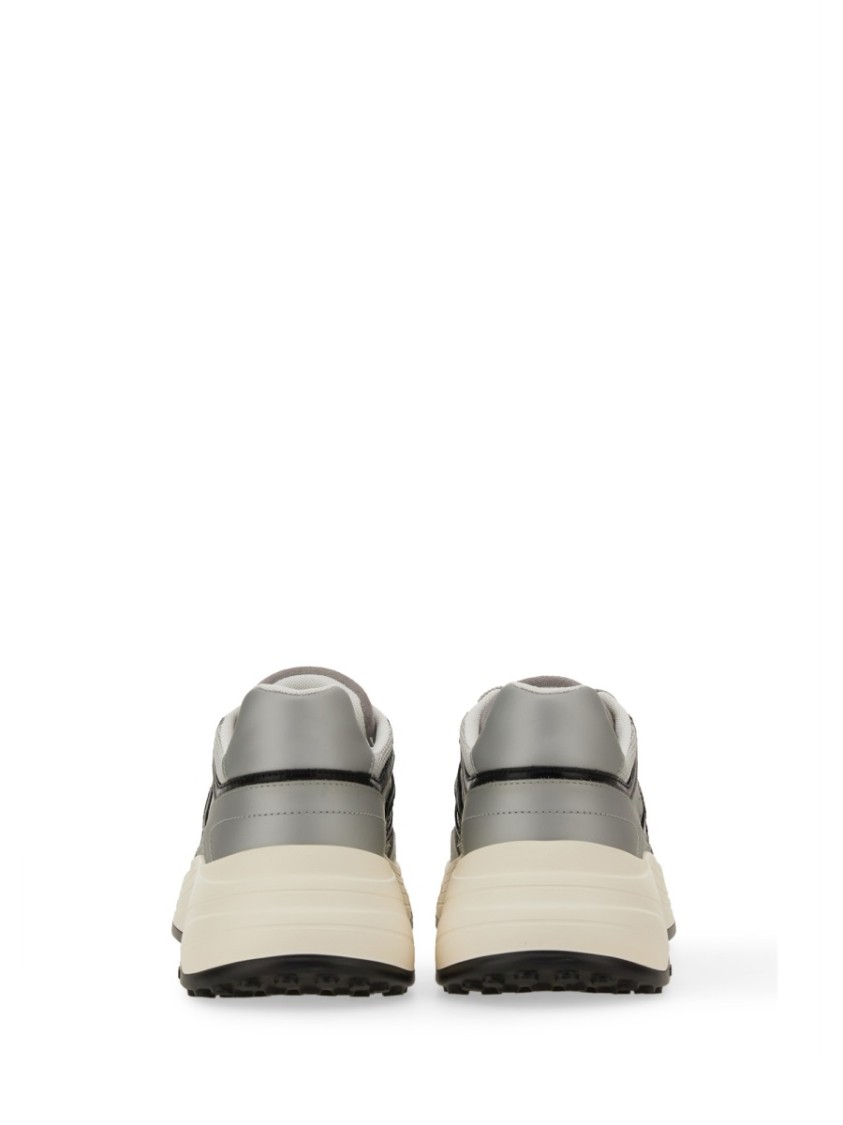 Hogan Side Logo Patch Platform Sneakers In Grey