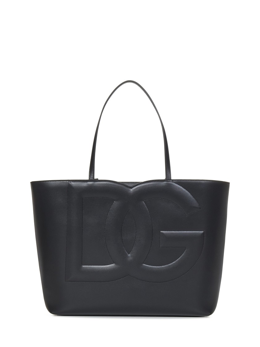 Dolce & Gabbana Black Calf Leather Tote In Black
