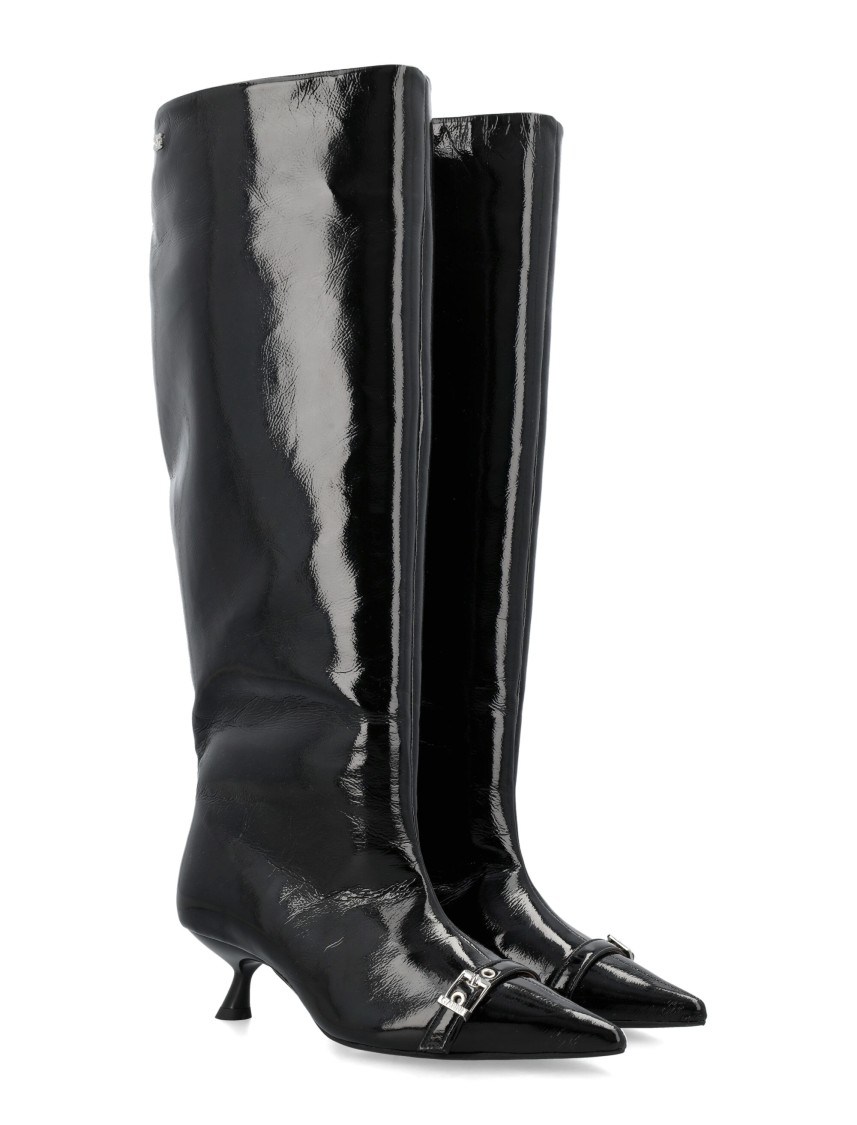 Ganni Eyelets Slouchy High Shaft Boot