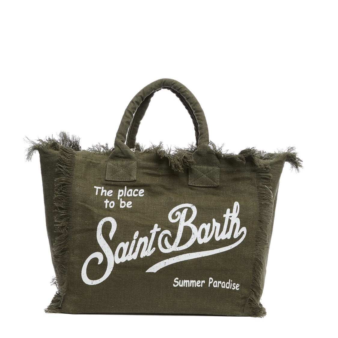 Mc2 Saint Barth Vanity Military Linen Tote Bag Withlogo