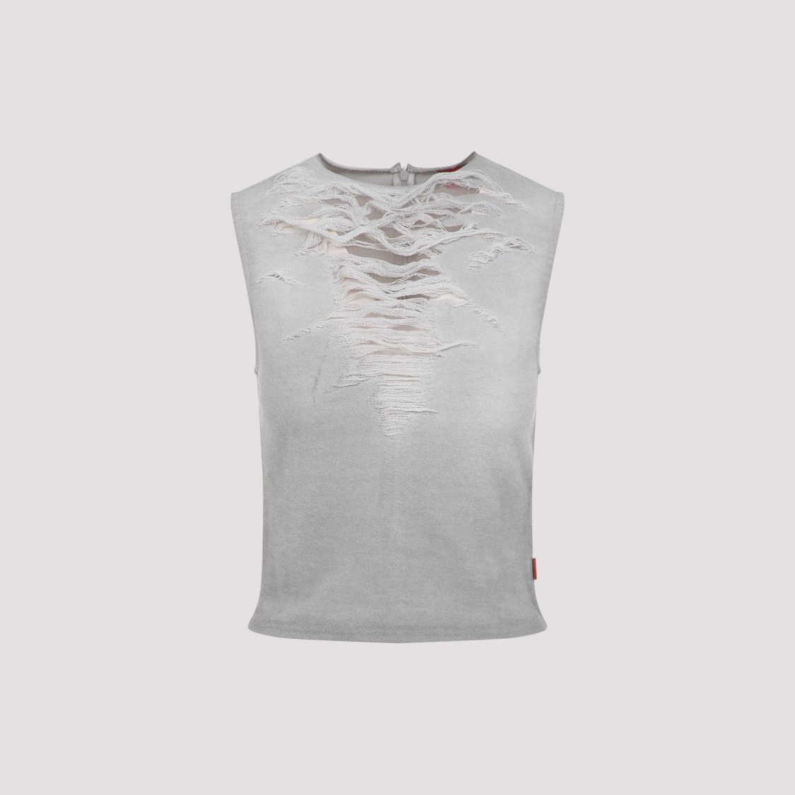 Diesel T-yasmina Distressed Tank Top In Grey