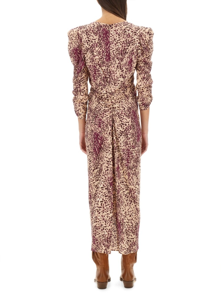 Isabel Marant Midikleid Albini Aus Einem Seidengemisch In Multicolor