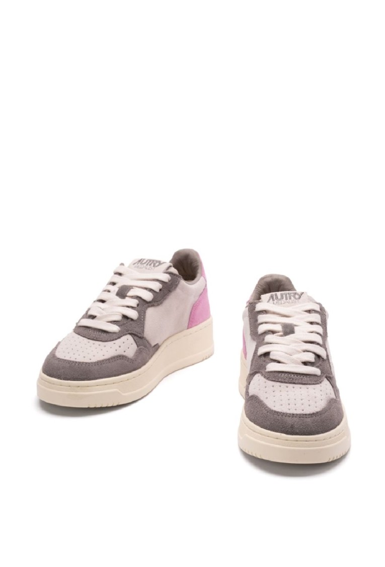 Autry Tricolor Suede Medalist Low Sneakers With Padded Collar In Multi