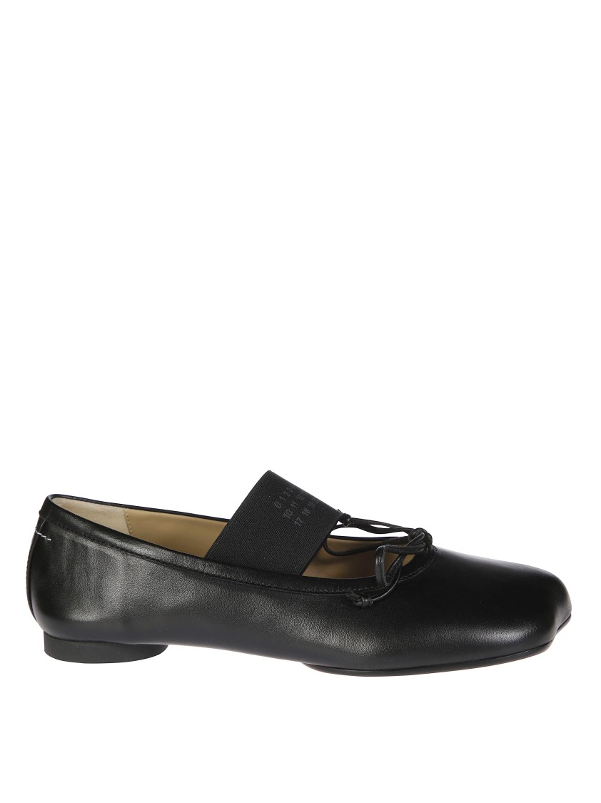 Mm6 Maison Margiela Mm6 By Maison Margiela Black Ballet Flats With Elastic Band In Black