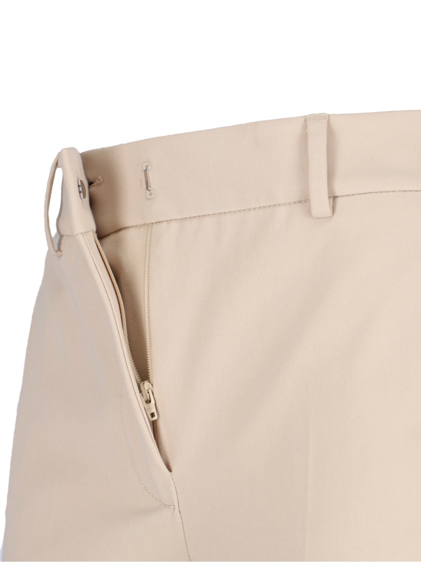 Shop Incotex Beige Cotton Straight-leg Trousers With Tailored Finish In Neutrals