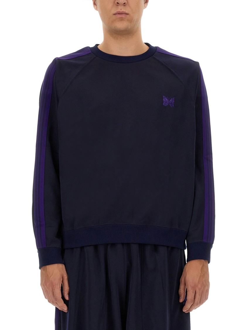 Needles Black Crew Neck Sweatshirt With Logo