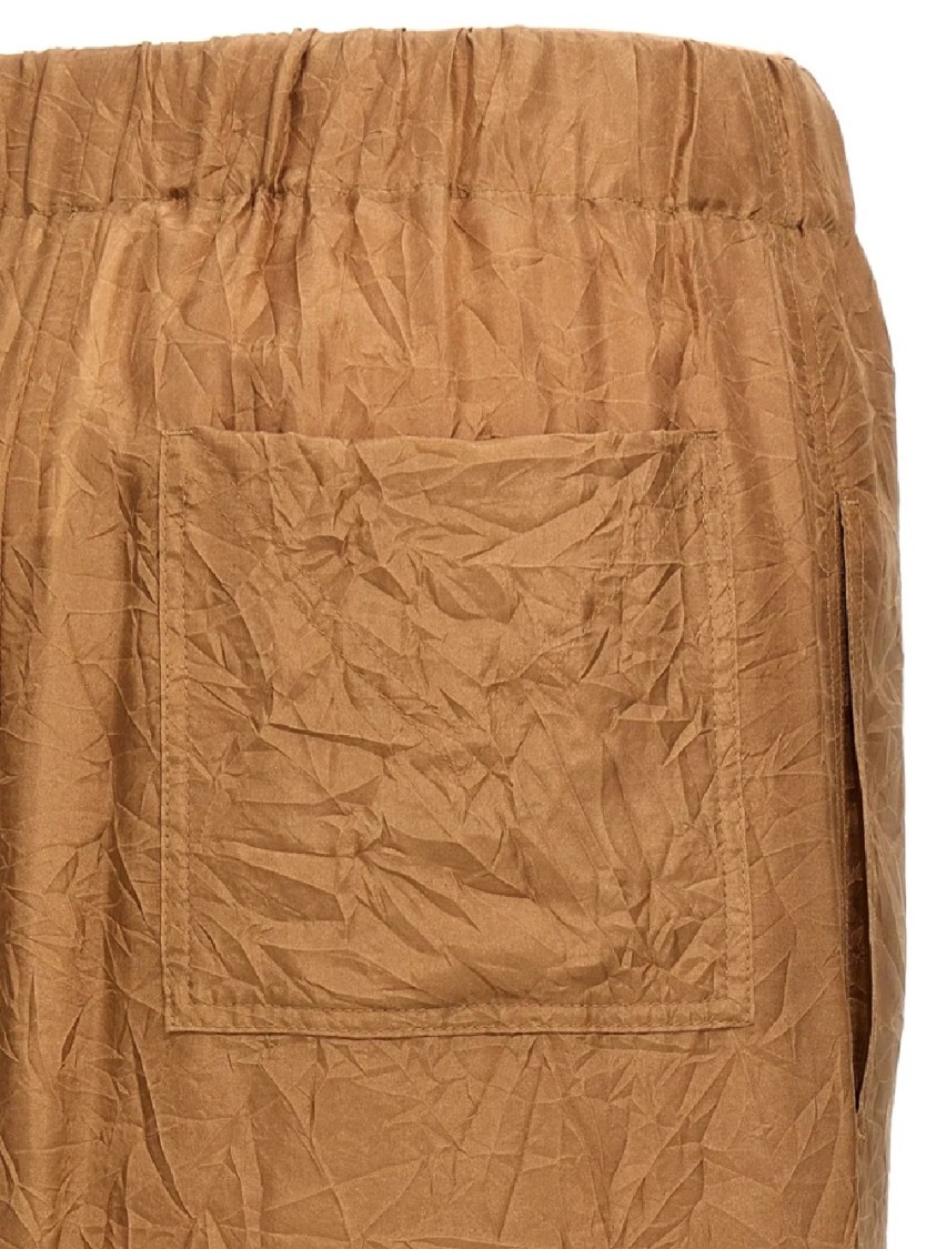 Shop Max Mara Mid-length Crinkled Maxi Skirt With Elastic Waistband