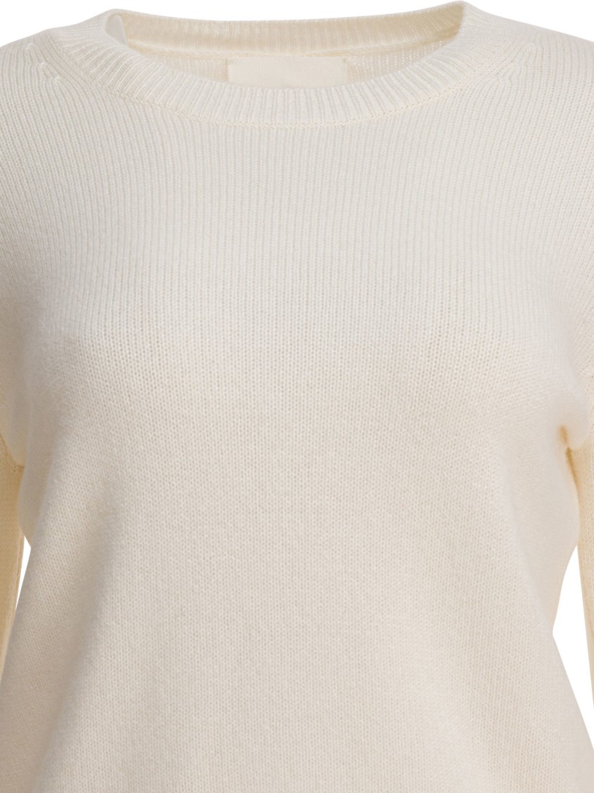 Lisa Yang Beige Knitted Cashmere Sweater In White