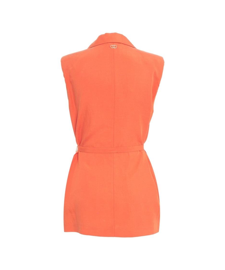 LIU •JO LIU JO TAILORED VEST WITH BELT AND DECORATIVE ACCENTS