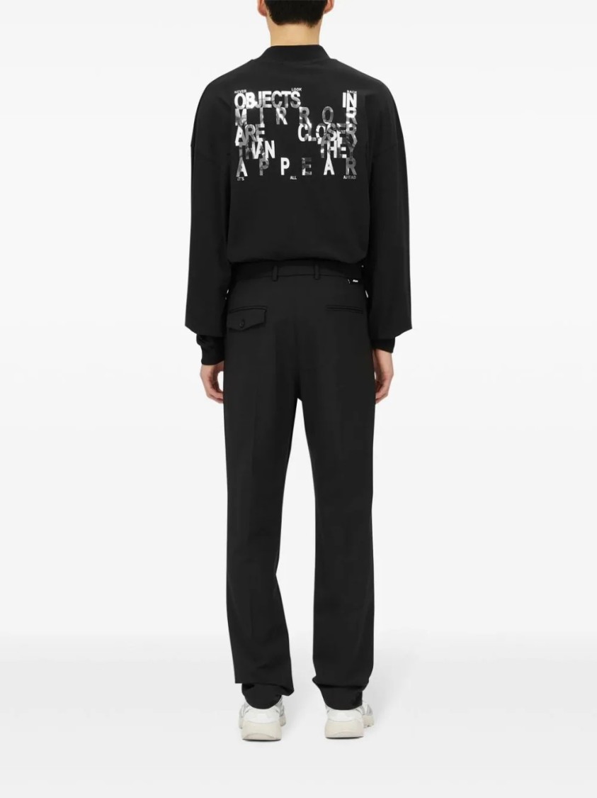 Msgm Straight-leg Tailored Pants With Button Closure In Black