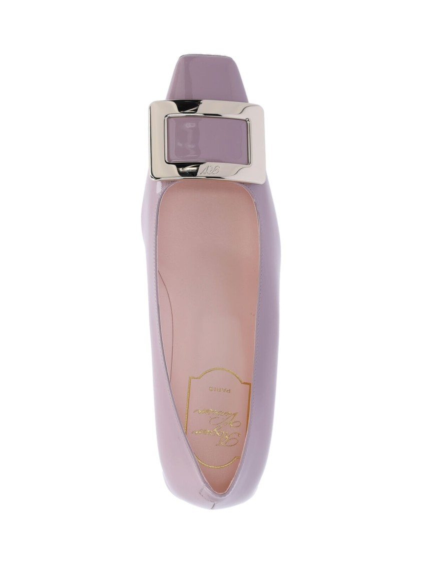 Roger Vivier Square-toe Pumps With Metallic Buckle Detail In Pink