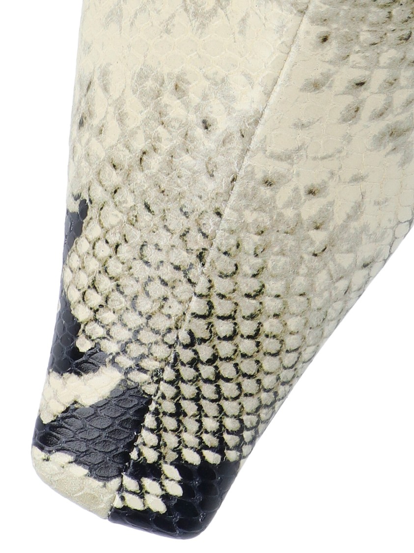 Khaite Ona Ankle Boot Natural Python-embossed Leather
