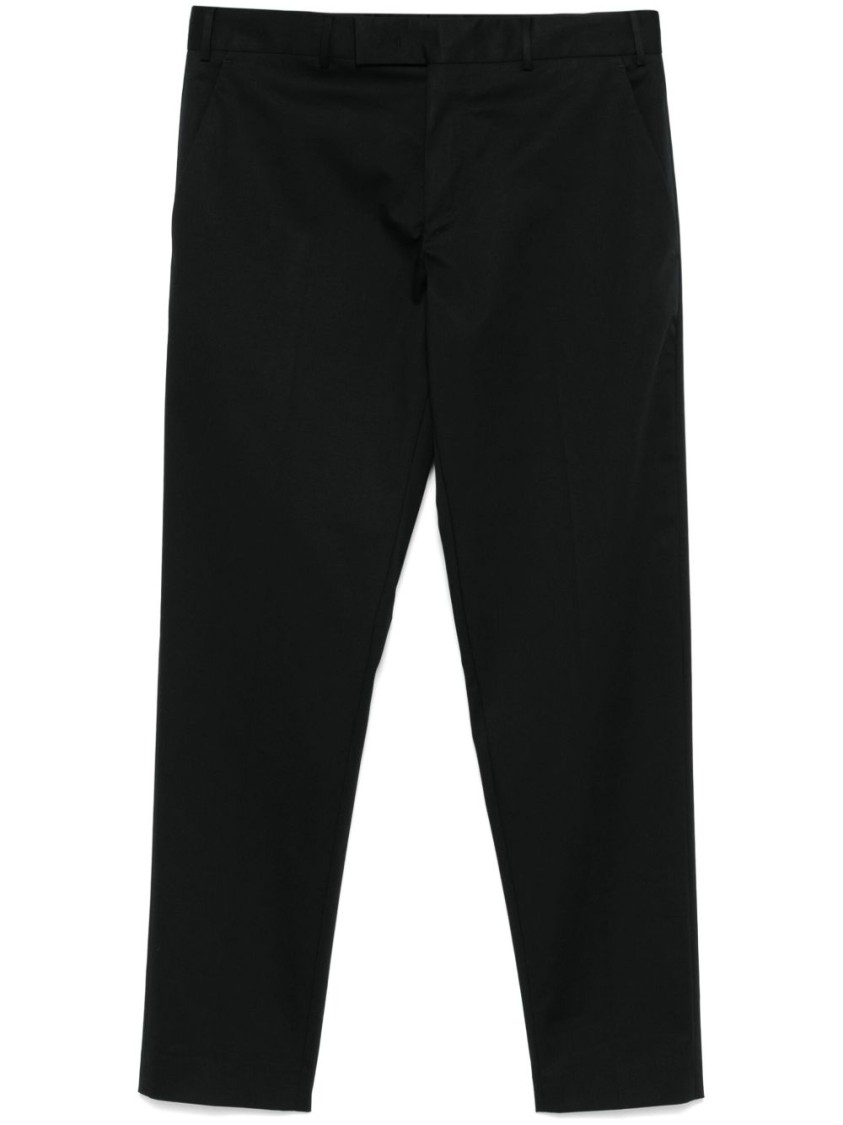 Pt Torino Refined Black Trousers With Hidden Closure In Black