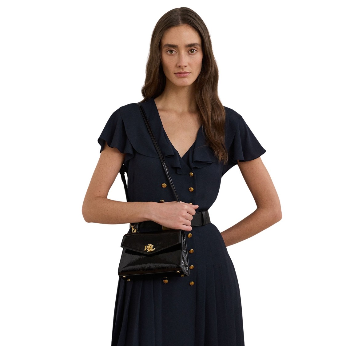 Ralph Lauren Farrah Sm Satchel Small In Black