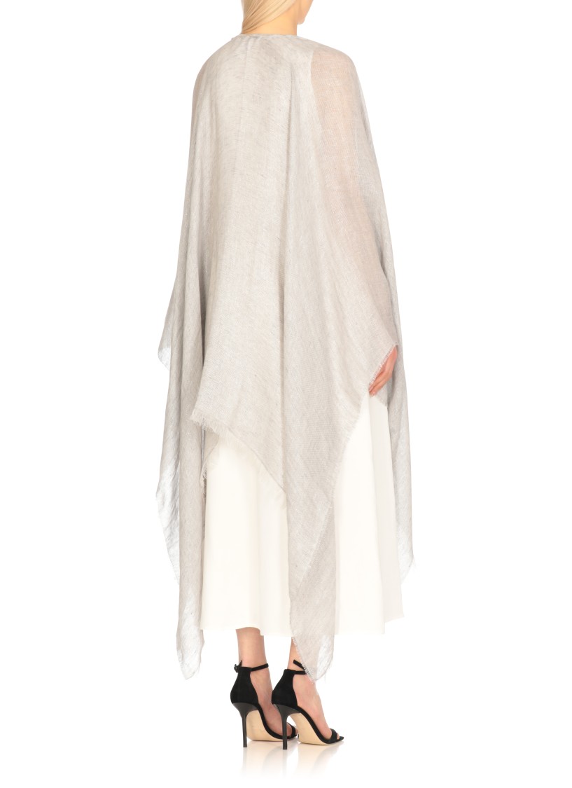 Shop Peserico Grey Lurex Cape