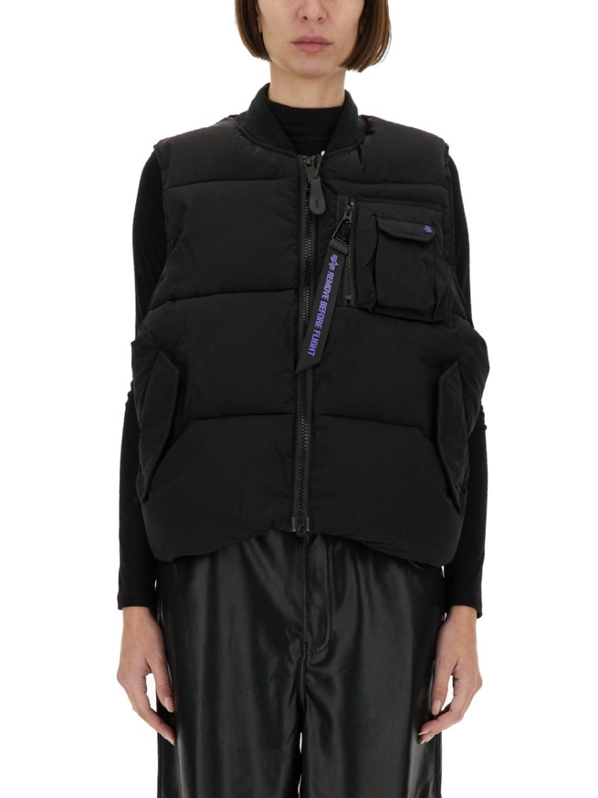 ALPHA INDUSTRIES ALPHA INDUSTRIES PUFFY SLEEVELESS VEST WITH HIGH COLLAR